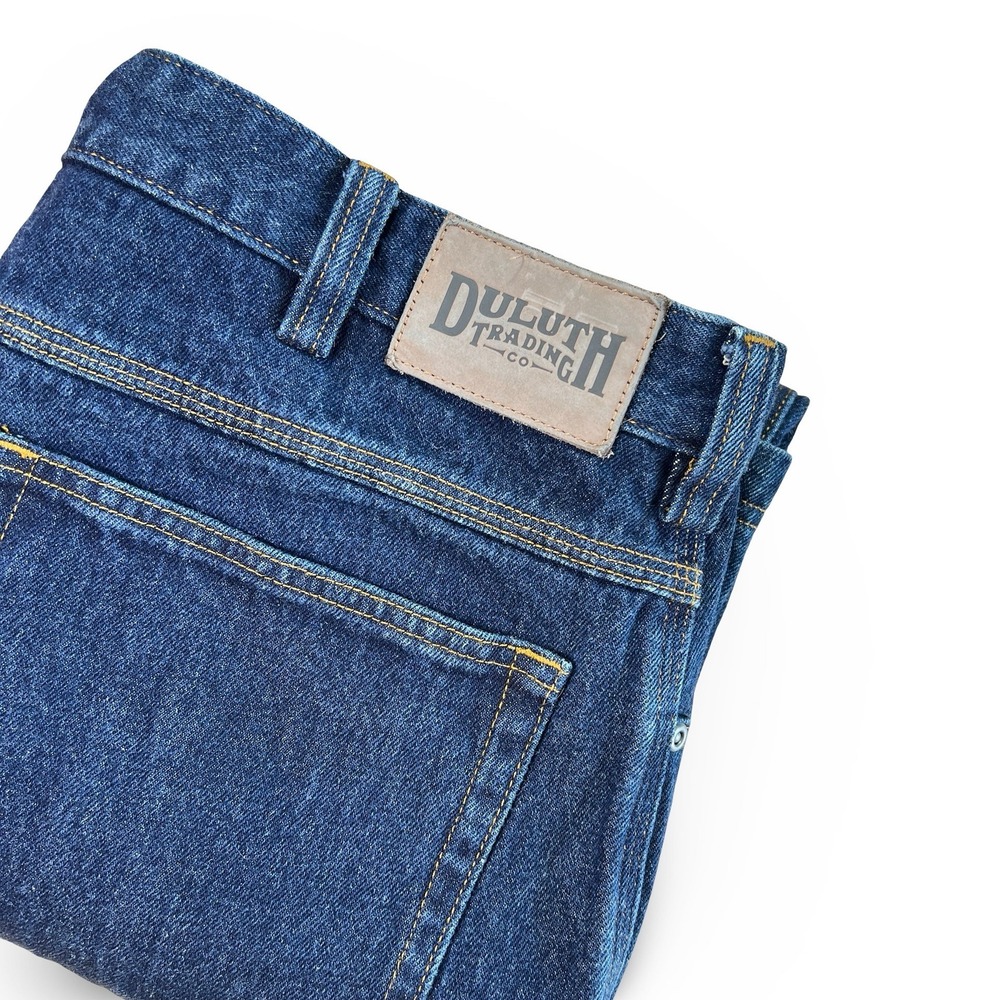 Duluth Trading Co Jeans Mens 38x32 Blue Denim Straight Leg Workwear